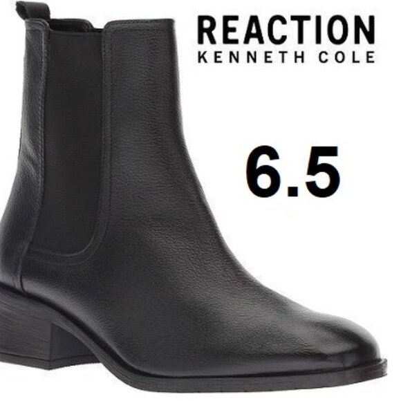 NEW - WOMEN'S KENNETH COLE REACTION SALT CHELSEA ANKLE BOOTS - SIZE 6.5 - BLACK - Picture 1 of 6